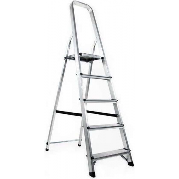 hjh OFFICE Solid III | 5 Treden - Klaptrap - Aluminium - Aluminium hjh OFFICE Solid III | 5 Treden - Klaptrap - Aluminium - Aluminium