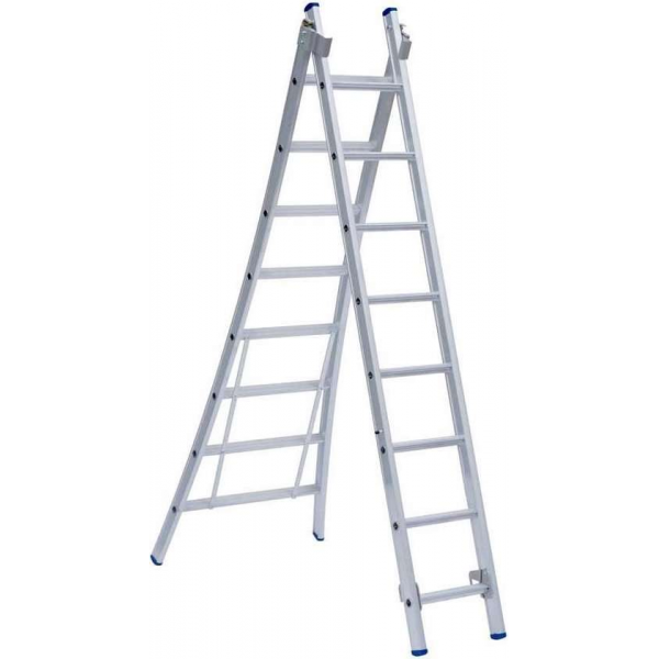 Eurostairs Reform ladder dubbel uitgebogen 2x9 sporten Eurostairs Reform ladder dubbel uitgebogen 2x9 sporten