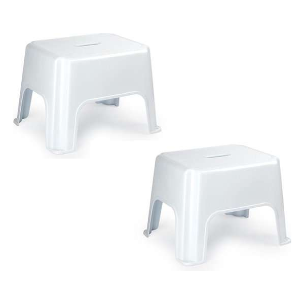 2x stuks witte keukenkrukjes/opstapjes 40 x 30 x 28 cm - Keuken/badkamer/kasten opstap verhoging krukjes/opstapjes 2x stuks witte keukenkrukjes/opstapjes 40 x 30 x 28 cm - Keuken/badkamer/kasten opstap verhoging krukjes/opstapjes