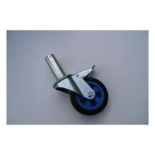 Kamersteiger wielen rubber diam 125 mm, passend op buis maat 48 mm. Kamersteiger wielen rubber diam 125 mm, passend op buis maat 48 mm.