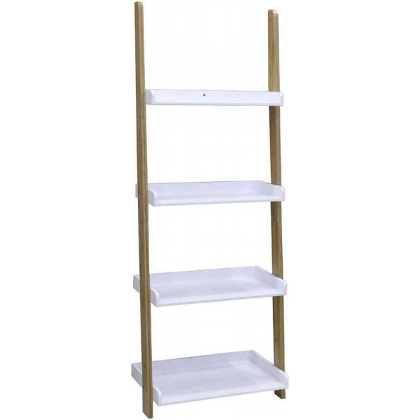 Bamboo Ladder 4-laags wit/bamboe 11163 Casame Bamboo Ladder 4-laags wit/bamboe 11163 Casame