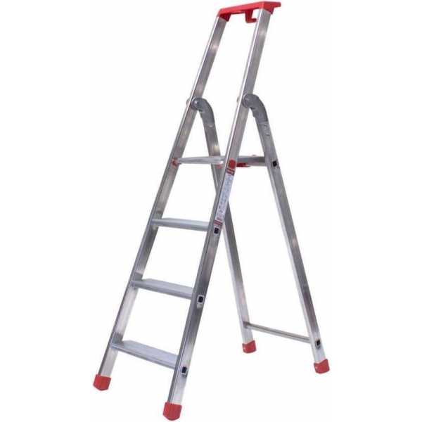 Semi-professionele trap enkel 1x4 treden inclusief platform Semi-professionele trap enkel 1x4 treden inclusief platform