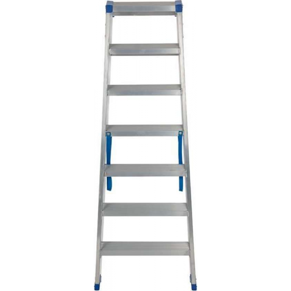 Escalo – Industriële trapladder – Sparta Duo – Aluminium – 2x7 treden – 150 cm Escalo – Industriële trapladder – Sparta Duo – Aluminium – 2x7 treden – 150 cm