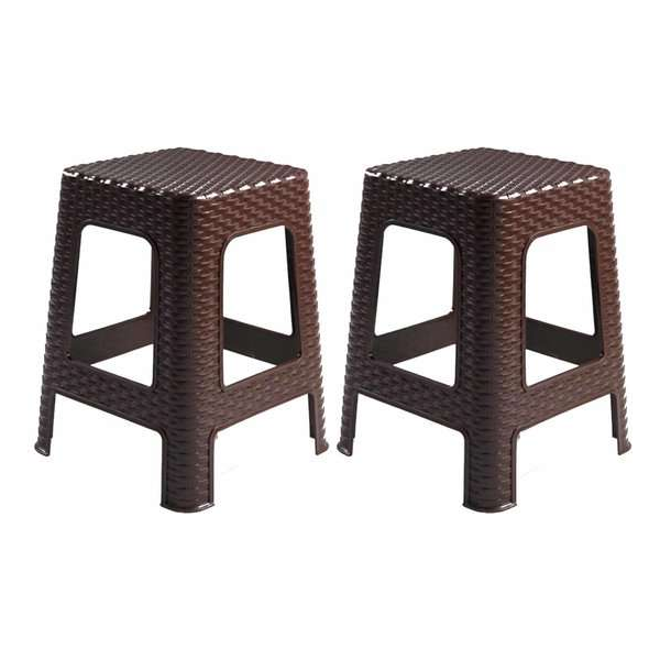 2x stuks rotan opstapje/krukje in het donkerbruin - 36 x 36 x 45 cm - Keuken/badkamer/slaapkamer handige krukjes/opstapjes 2x stuks rotan opstapje/krukje in het donkerbruin - 36 x 36 x 45 cm - Keuken/badkamer/slaapkamer handige krukjes/opstapjes