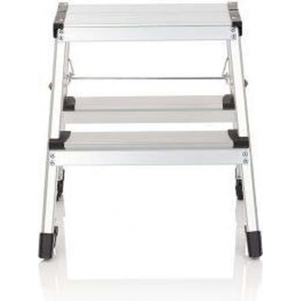 hjh OFFICE Solid VI | vouwladder - 2 tredes - Klaptrap - zilver - Aluminium hjh OFFICE Solid VI | vouwladder - 2 tredes - Klaptrap - zilver - Aluminium