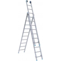 Eurostairs Reform ladder driedelig recht 3x10 sporten + gevelrollen