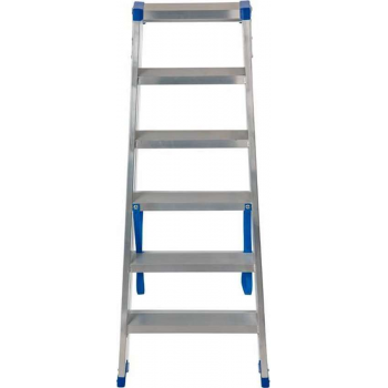 Escalo – Industriële trapladder  – Sparta Duo – Aluminium – 2x6 treden – 129 cm