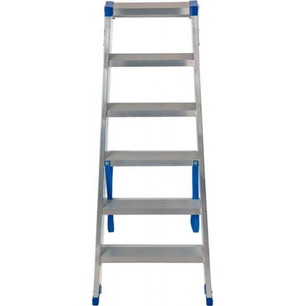 Escalo – Industriële trapladder – Sparta Duo – Aluminium – 2x6 treden – 129 cm Escalo – Industriële trapladder – Sparta Duo – Aluminium – 2x6 treden – 129 cm