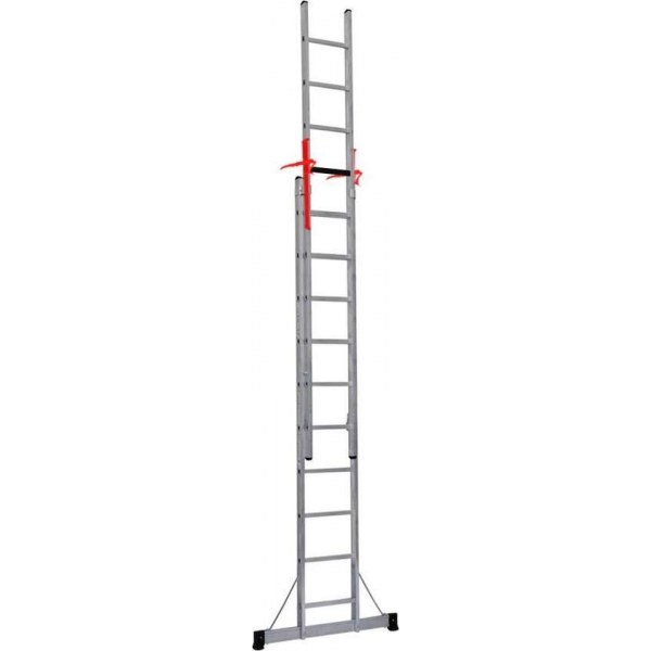 Professionele 3 delige schuifladder met Top Safe Systeem 3 x 10 treden Professionele 3 delige schuifladder met Top Safe Systeem 3 x 10 treden