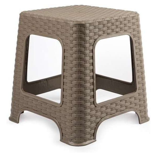Rotan opstapje/krukje in het taupe bruin - 32 x 32 x 30 cm - Keuken/badkamer/slaapkamer handige krukjes/opstapjes Rotan opstapje/krukje in het taupe bruin - 32 x 32 x 30 cm - Keuken/badkamer/slaapkamer handige krukjes/opstapjes