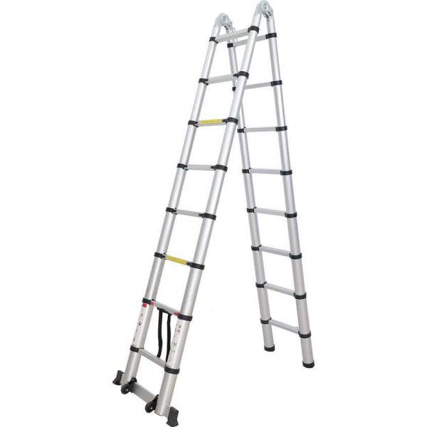 Diggers telescopische ladder, 5,0m , 2x8 treden Diggers telescopische ladder, 5,0m , 2x8 treden