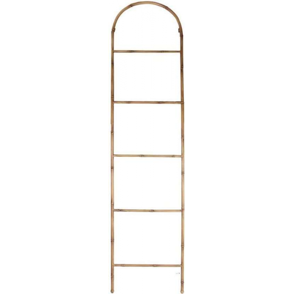 Metalen decoratie ladder - Bamboe | 173 x 45 cm | Opbergrek gemaakt van metaal met natuurlijke uitstraling | Bruin Metalen decoratie ladder - Bamboe | 173 x 45 cm | Opbergrek gemaakt van metaal met natuurlijke uitstraling | Bruin