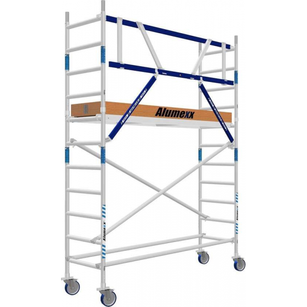 Basic rolsteiger 75 x 4.2 mtr AGS-PRO voorloopleuning en lengte platform Basic rolsteiger 75 x 4.2 mtr AGS-PRO voorloopleuning en lengte platform