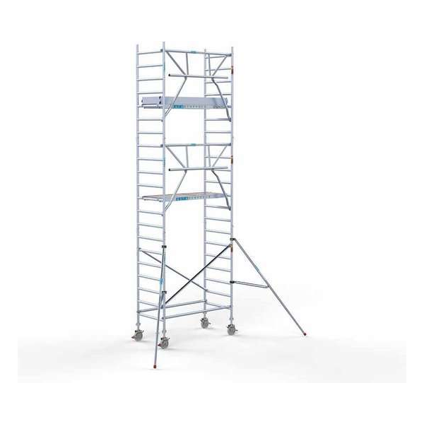 Rolsteiger Standaard 90x190 7,2m werkhoogte carbon vloer + enkele voorloopleuning Rolsteiger Standaard 90x190 7,2m werkhoogte carbon vloer + enkele voorloopleuning
