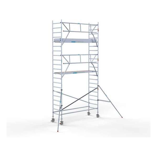 Rolsteiger Standaard 90x305 7,2m werkhoogte carbon vloer + enkele voorloopleuning Rolsteiger Standaard 90x305 7,2m werkhoogte carbon vloer + enkele voorloopleuning