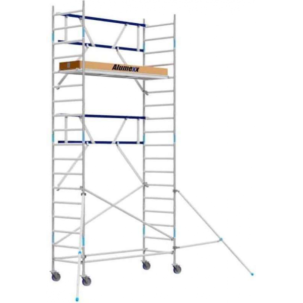 Basic rolsteiger 90 x 6.2 mtr AGS-PRO voorloopleuning en lengte platform Basic rolsteiger 90 x 6.2 mtr AGS-PRO voorloopleuning en lengte platform