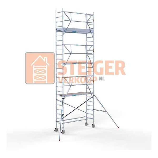 Rolsteiger Standaard 75x250 8,2m werkhoogte + enkele voorloopleuning Rolsteiger Standaard 75x250 8,2m werkhoogte + enkele voorloopleuning