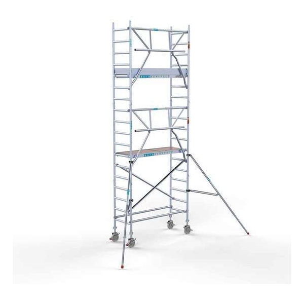Rolsteiger Standaard 75x190 6,2m werkhoogte + enkele voorloopleuning Rolsteiger Standaard 75x190 6,2m werkhoogte + enkele voorloopleuning