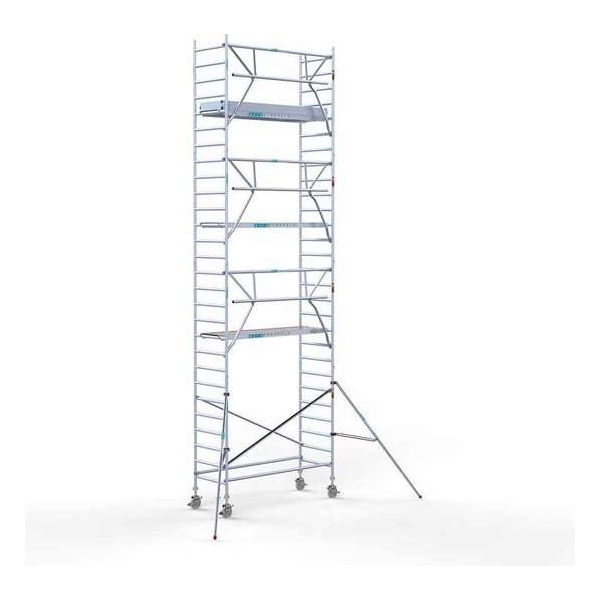 Rolsteiger Standaard 90x250 9,2m werkhoogte carbon vloer + enkele voorloopleuning Rolsteiger Standaard 90x250 9,2m werkhoogte carbon vloer + enkele voorloopleuning
