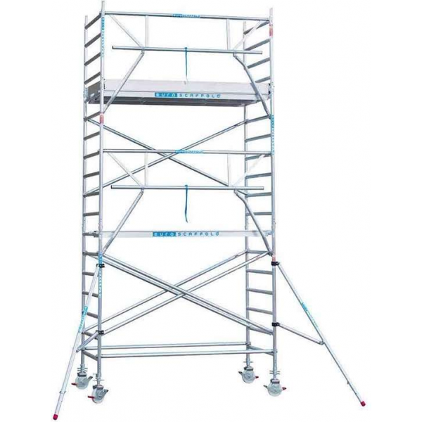Rolsteiger Standaard 75x250 6,2m werkhoogte + enkele voorloopleuning Rolsteiger Standaard 75x250 6,2m werkhoogte + enkele voorloopleuning