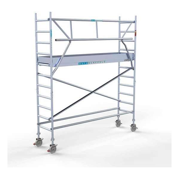 Rolsteiger Standaard 75x305 4,2m werkhoogte + enkele voorloopleuning Rolsteiger Standaard 75x305 4,2m werkhoogte + enkele voorloopleuning