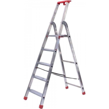 Semi-professionele trap enkel 1x5 treden inclusief platform