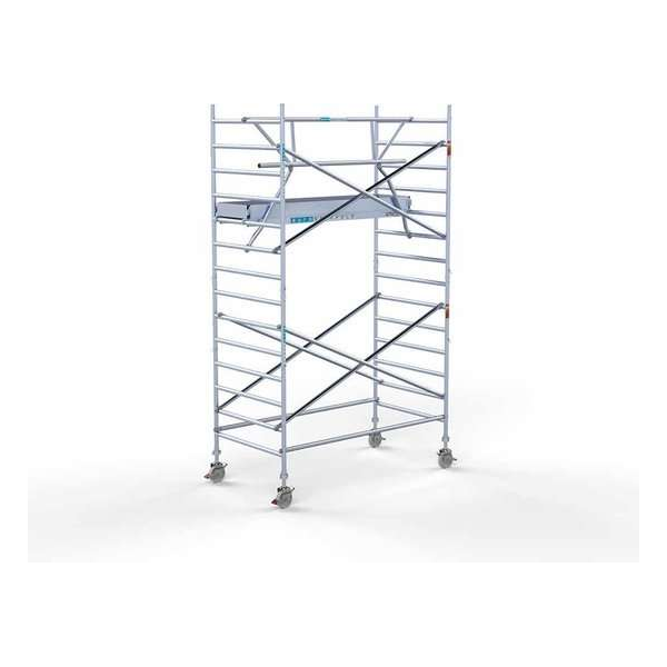 Rolsteiger Standaard 135x250 5,2m werkhoogte carbon vloer + enkele voorloopleuning Rolsteiger Standaard 135x250 5,2m werkhoogte carbon vloer + enkele voorloopleuning