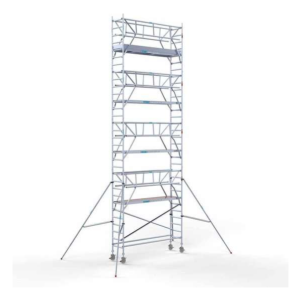 Rolsteiger Standaard 75x305 10,2m werkhoogte carbon vloer + dubbele voorloopleuning Rolsteiger Standaard 75x305 10,2m werkhoogte carbon vloer + dubbele voorloopleuning