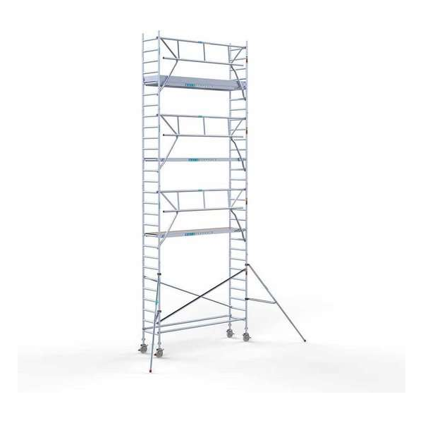 Rolsteiger Standaard 75x305 9,2m werkhoogte carbon vloer + enkele voorloopleuning Rolsteiger Standaard 75x305 9,2m werkhoogte carbon vloer + enkele voorloopleuning
