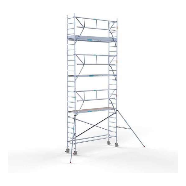 Rolsteiger Standaard 75x305 8,2m werkhoogte carbon vloer + enkele voorloopleuning Rolsteiger Standaard 75x305 8,2m werkhoogte carbon vloer + enkele voorloopleuning