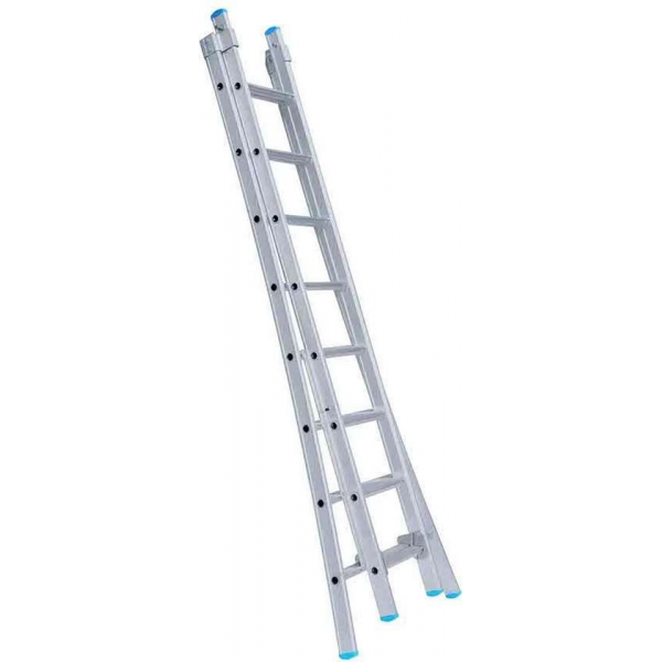 Eurostairs Opsteek ladder dubbel uitgebogen 2x18 sporten + gevelrollen Eurostairs Opsteek ladder dubbel uitgebogen 2x18 sporten + gevelrollen