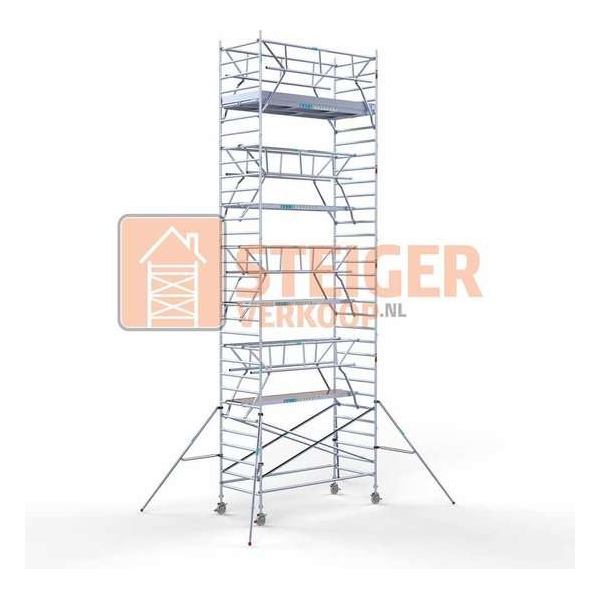 Rolsteiger Standaard 135x305 10,2m werkhoogte carbon vloer + dubbele voorloopleuning Rolsteiger Standaard 135x305 10,2m werkhoogte carbon vloer + dubbele voorloopleuning
