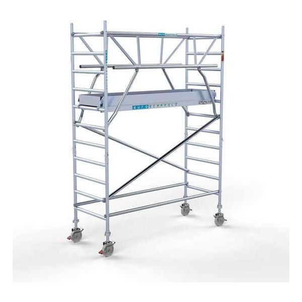 Rolsteiger Standaard 90x250 4,2m werkhoogte carbon vloer + dubbele voorloopleuning Rolsteiger Standaard 90x250 4,2m werkhoogte carbon vloer + dubbele voorloopleuning