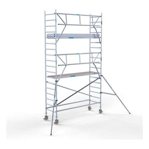 Rolsteiger Standaard 90x305 6,2m werkhoogte + enkele voorloopleuning Rolsteiger Standaard 90x305 6,2m werkhoogte + enkele voorloopleuning
