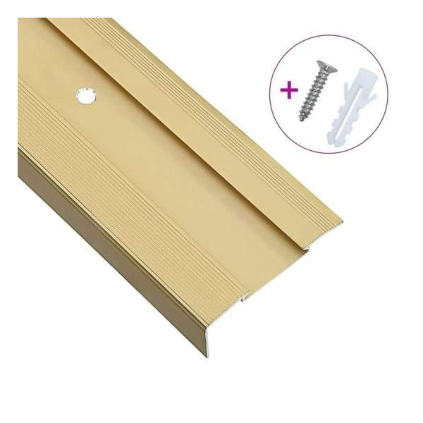 vidaXL Trapneuzen L-vormig 15 st 134 cm aluminium goudkleurig