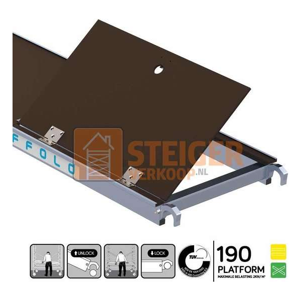 Rolsteiger platform 190 cm met luik Rolsteiger platform 190 cm met luik