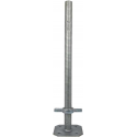 Verstelbare voetspindel 650x38mm, Stalen spindel met voetplaat, Electrolytisch verzinkt staal, GeZu-Impex