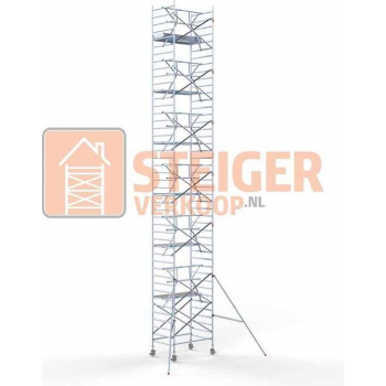 Rolsteiger Standaard 135x190 14,2m werkhoogte carbon vloer + enkele voorloopleuning