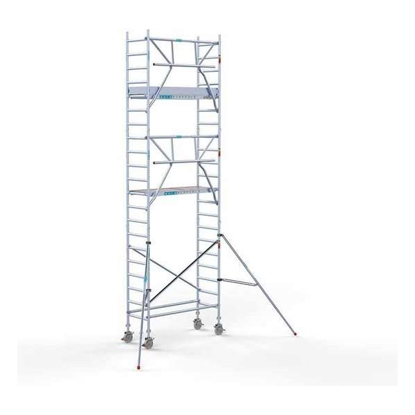 Rolsteiger Standaard 75x190 7,2m werkhoogte carbon vloer + enkele voorloopleuning Rolsteiger Standaard 75x190 7,2m werkhoogte carbon vloer + enkele voorloopleuning