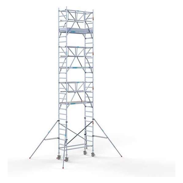 Rolsteiger Standaard 75x190 9,2m werkhoogte carbon vloer + dubbele voorloopleuning Rolsteiger Standaard 75x190 9,2m werkhoogte carbon vloer + dubbele voorloopleuning