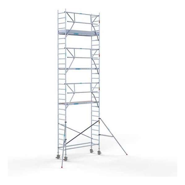Rolsteiger Standaard 75x250 9,2m werkhoogte carbon vloer + enkele voorloopleuning Rolsteiger Standaard 75x250 9,2m werkhoogte carbon vloer + enkele voorloopleuning
