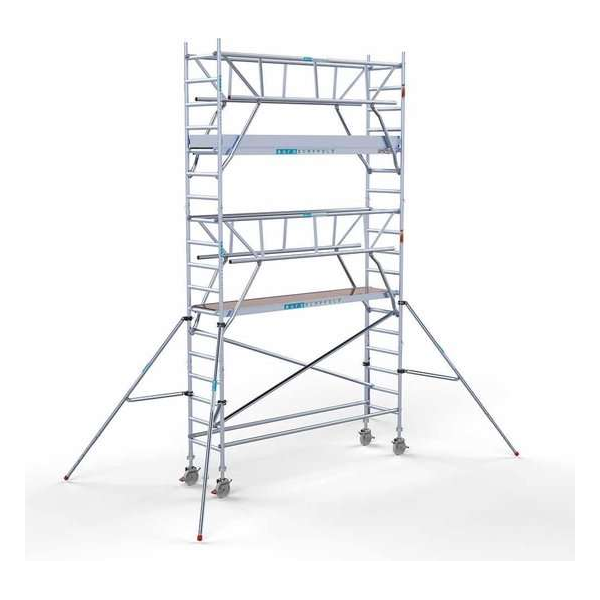 Rolsteiger Standaard 75x305 6,2m werkhoogte carbon vloer + dubbele voorloopleuning Rolsteiger Standaard 75x305 6,2m werkhoogte carbon vloer + dubbele voorloopleuning