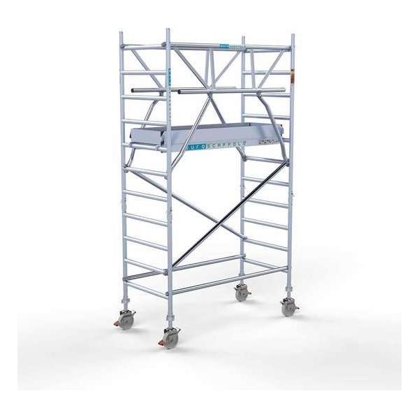 Rolsteiger Standaard 90x190 4,2m werkhoogte carbon vloer + dubbele voorloopleuning Rolsteiger Standaard 90x190 4,2m werkhoogte carbon vloer + dubbele voorloopleuning