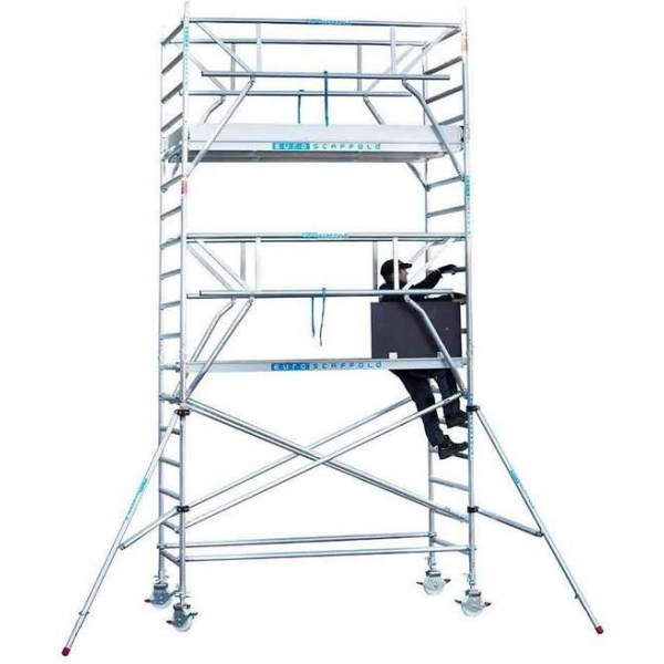 Rolsteiger Standaard 135x190 6,2m werkhoogte + dubbele voorloopleuning Rolsteiger Standaard 135x190 6,2m werkhoogte + dubbele voorloopleuning
