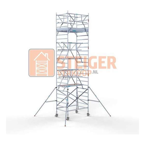 Rolsteiger Standaard 135x190 8,2m werkhoogte + dubbele voorloopleuning Rolsteiger Standaard 135x190 8,2m werkhoogte + dubbele voorloopleuning