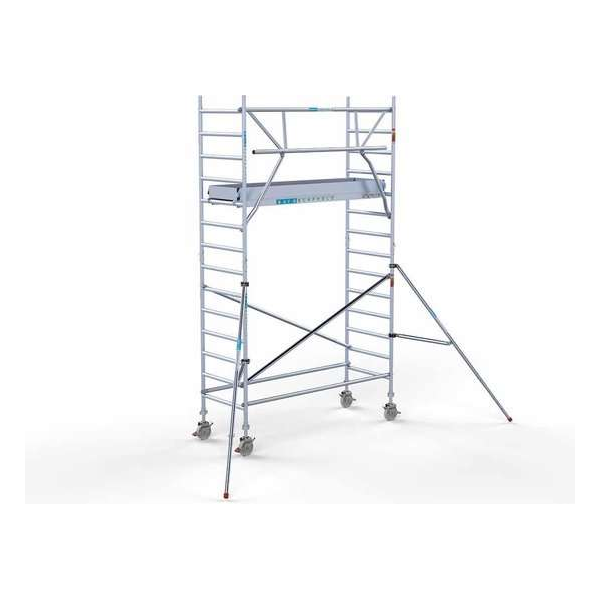 Rolsteiger Standaard 90x250 5,2m werkhoogte + enkele voorloopleuning Rolsteiger Standaard 90x250 5,2m werkhoogte + enkele voorloopleuning