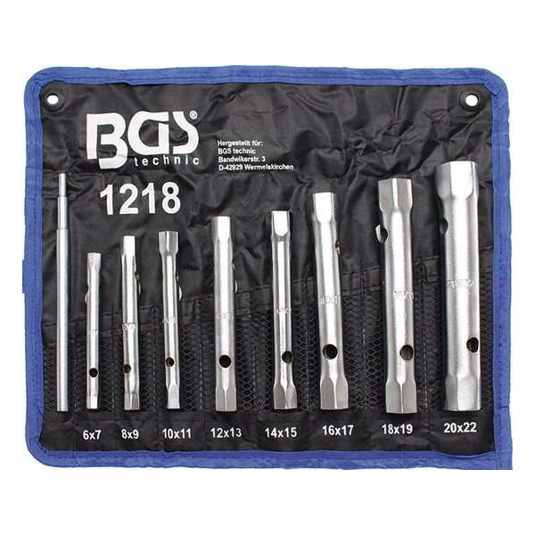 BGS pijpsleutelset - 8-delig - met handige roltas - hoogwaardig chrome vanadium staal - BGS1218 BGS pijpsleutelset - 8-delig - met handige roltas - hoogwaardig chrome vanadium staal - BGS1218