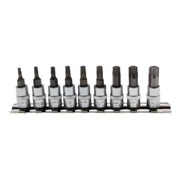 BGS - Torx doppenset - 9 delig - T10 - T15 - T20 - T25 - T27 - T30 - T40 - T45 en T50 - 1/4 aansluiting - BGS2164 BGS - Torx doppenset - 9 delig - T10 - T15 - T20 - T25 - T27 - T30 - T40 - T45 en T50 - 1/4 aansluiting - BGS2164