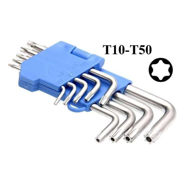 Torx 9-delige sleutelset / schroevendraaier set met houder - gereedschapset voor thuis - Torx sleutelset