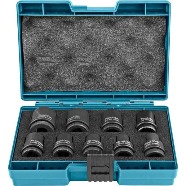 Makita B-66232 9-delige Krachtdoppenset in box - 1/2" Makita B-66232 9-delige Krachtdoppenset in box - 1/2"